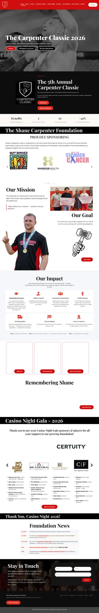 Phone showing the top of a rebuilt nonprofit website: a clear section layout with paths to events and donations